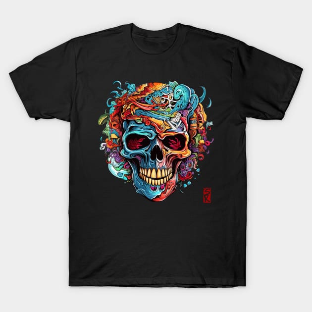 Colorful Skull T-Shirt by siriusreno